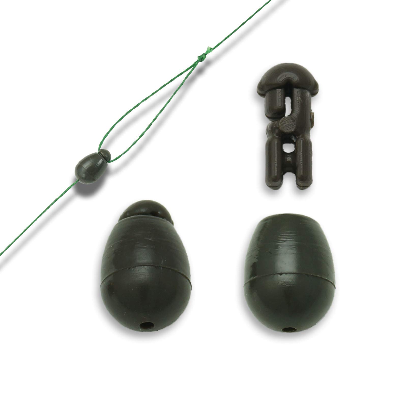 Bank Tackle Quick Change Beads Carp Terminal Tackle Method Feeder Match Fishing 3 Colours (Green, x 100 Pack)