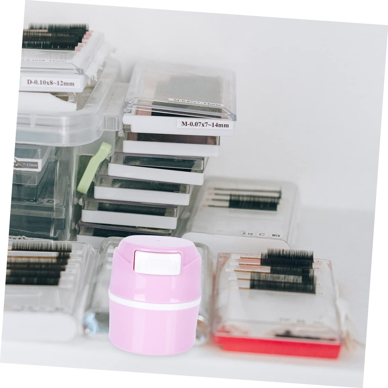minkissy Lash Glue Storage Jar 2 Pack Eyelash Extension Glue Box Fresh Storage Dehumidifying Feature for Makeup Tools
