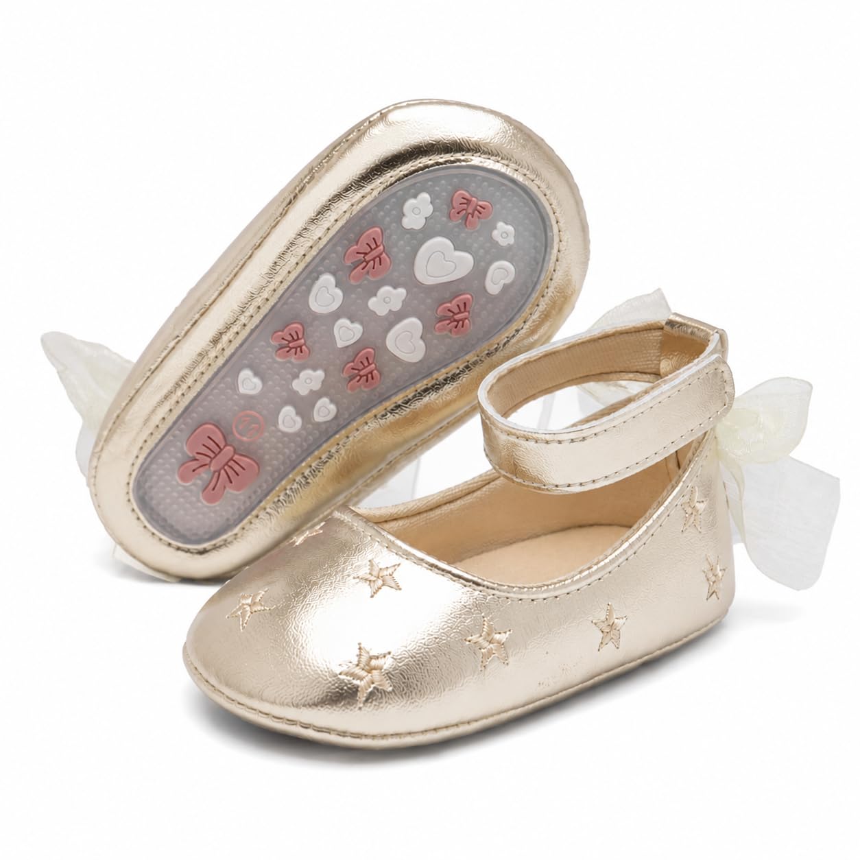 Sawimlgy Baby Girls Mary Jane Sequins Crown Flats