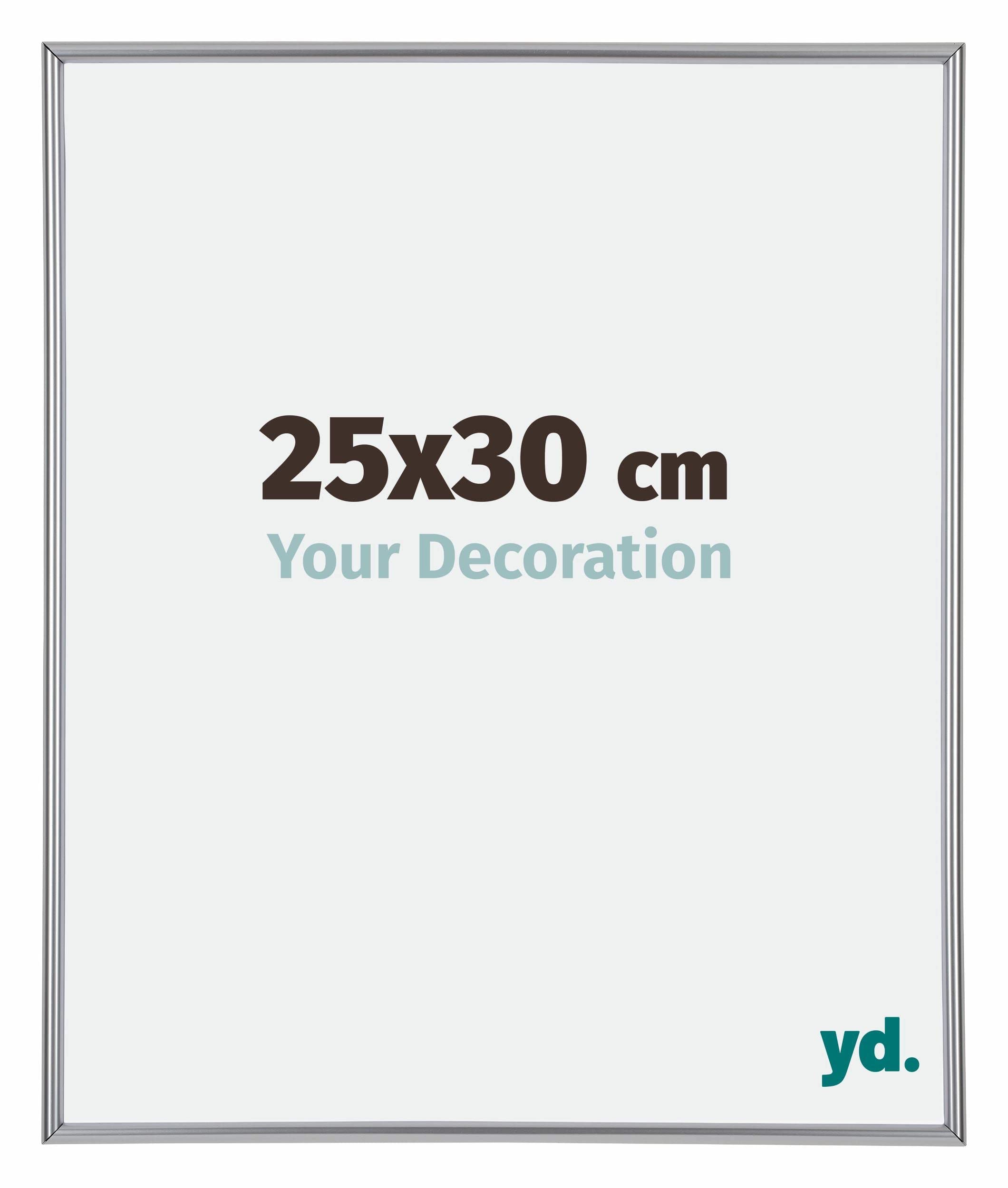 Your Decoration - Picture Frame 25x30 cm - Silver High Gloss - Decorative Wall Frame in Plastic with Antireflection - Frame 25x30 - Annecy