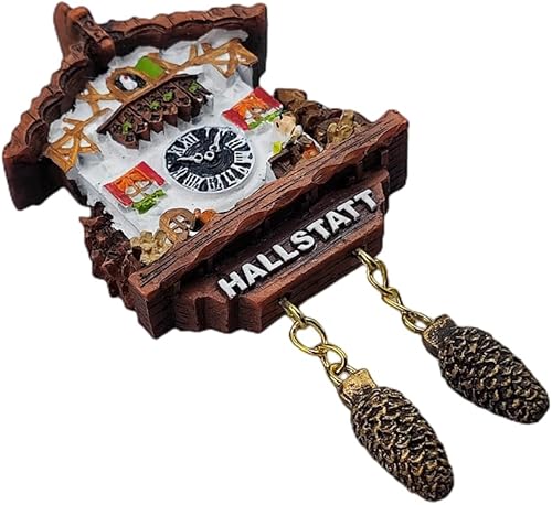 Miniatura 2 de Reloj de cuco Hallstatt Austria imán de nevera recuerdo decoración nevera etiqueta magnética pintado a mano artesanía