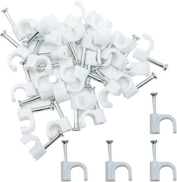 4mm Round Cable Clips 100pcs Assortment Cable Holder Management Wire Tidy Clips