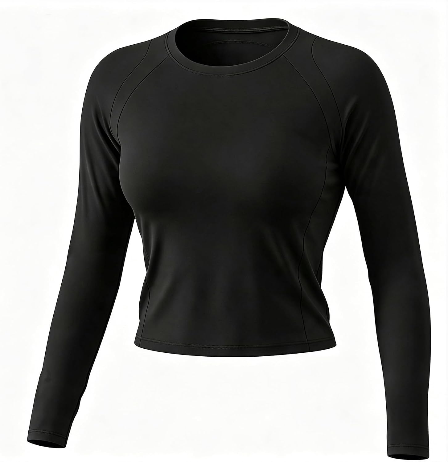 Aoxjox Women's Raglan Lumira Long Sleeve Workout T-Shirt Crew Neck Tee No Pad Lumastretch™ Luxe Gym Yoga T Shirt Top