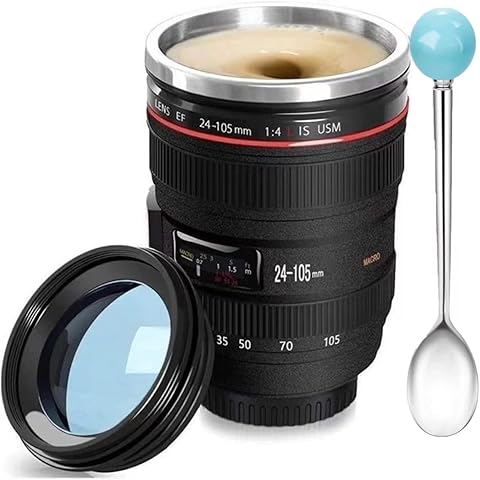 Camera Lens Coffee Mug, Fun Photo Stainless Steel Lens Mug Thermos Great Gifts for ...