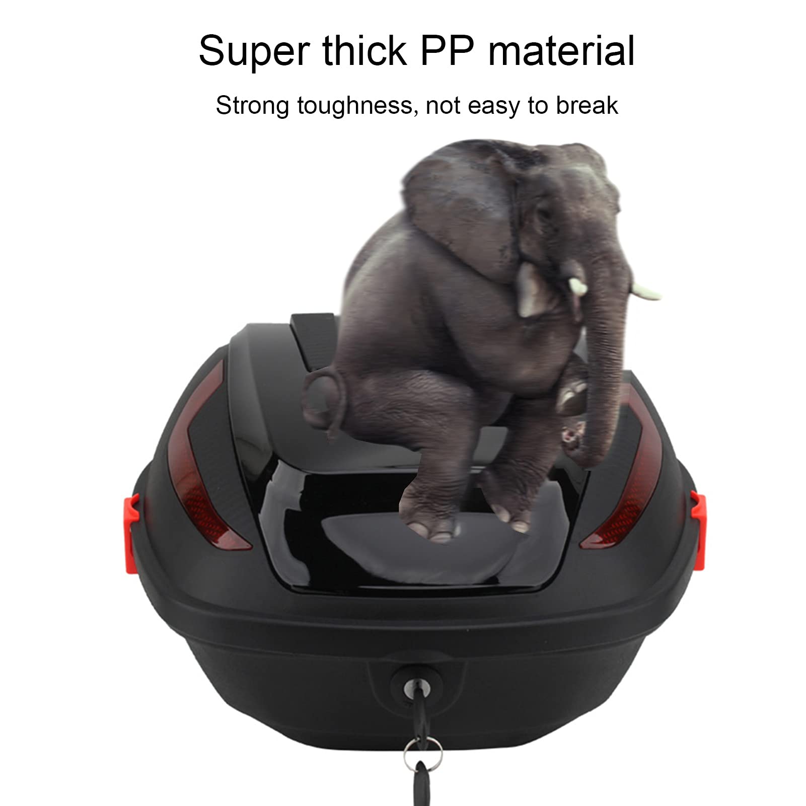 Genérico Baúl Universal para Motocicleta de 30 l, Resistente Estuche para Guardar Equipaje de Scooter, portacasco con herrajes de Montaje, Resistente baúl Trasero para Motocicletas y Scooters.