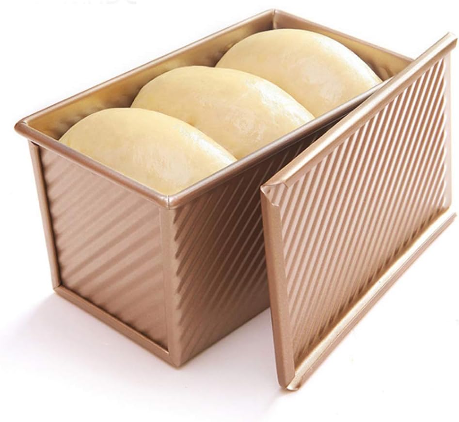 JUSTDOLIFE Silver Rectangular Nonstick Bread Pan with Lid, Standard Loaf Pan Size, Modern Style, Dishwasher Safe, Oven Safe Up to 450F, Ideal for Bread, Wedding, Valentine's Day, Christmas, Birthday