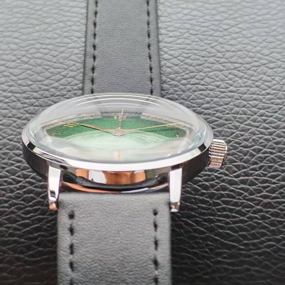 Boyarca Mechaniczny zegarek w stylu vintage z wypukłym szklanym lustrem do zegarka i obudową 40 mm, swobodny i minimalistyczny ręcznie nakręcany mechaniczny zegarek na rękę dla mężczyzn i kobiet