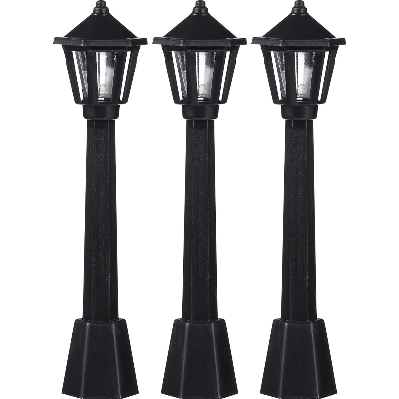 3pcs Mini Street Light Models Miniature Street Lamp Models Decorative Pathway Lantern Post for Miniature Doll House Micro Landscape Lamppost Model