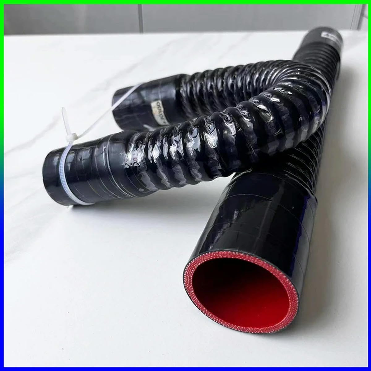 Tubo flessibile in silicone per auto, tubo flessibile per radiatore, tubo di aspirazione, tubo intercooler per alta pressione e alta temperatura, gomma nera, 700 mm, ID 45 mm