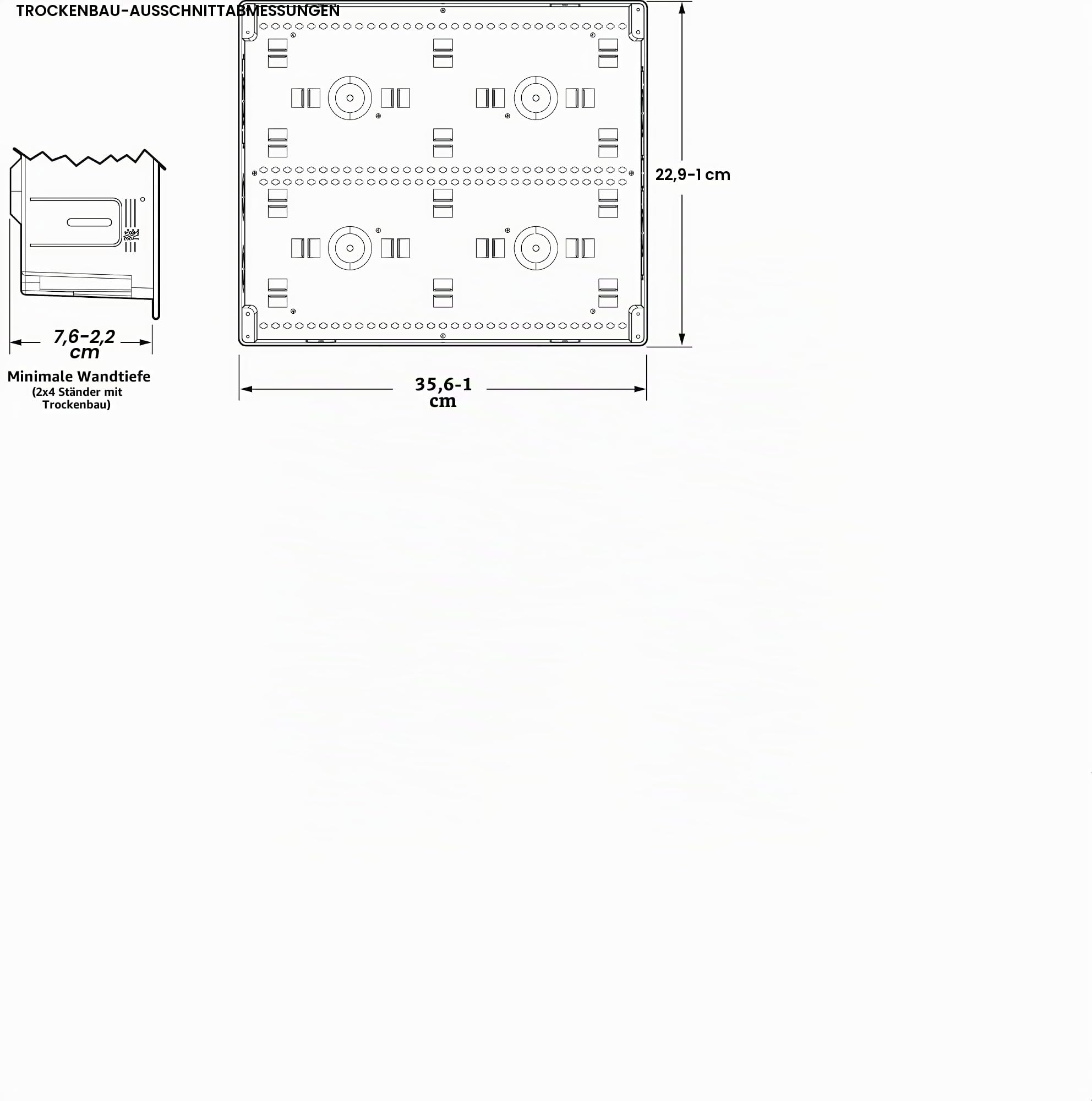 Legrand - OnQ Cable Management, strukturiertes Mediengehäuse, Wandeinbaugehäuse, TV-Heimkino-Box, versenkte Aufbewahrungsbox, vielseitig einsetzbar, 9 Zoll, Weiß (ENP0900-NA)