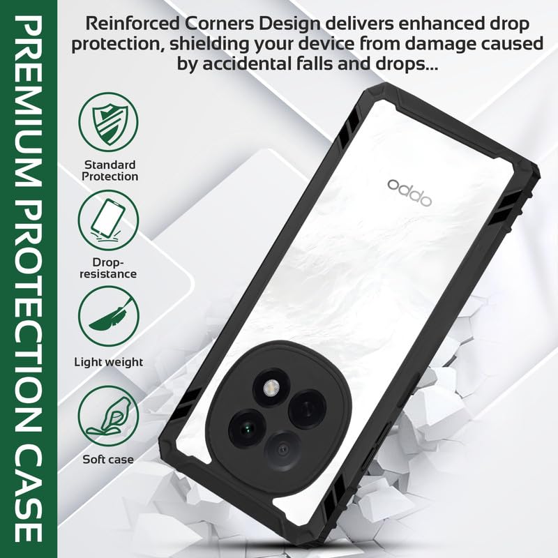 Image of AIBEX Crystal Clear Back Cover Case for Oppo F29 Pro 5G | Transparent Shockproof Bumper | Slim 360 Protection | Non-Yellowing PC & TPU Back Case