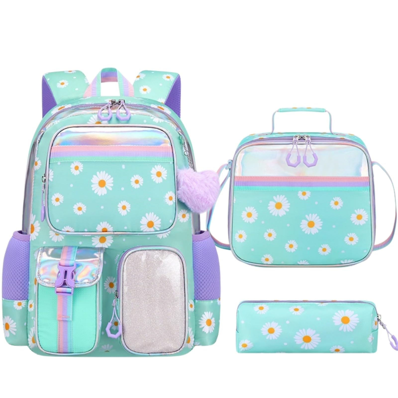 Zaino da Viaggio Nero Marrone Arco Stampa 3-in-1 Set per Scuola Resistente all'Acqua con Borsa Crossbody E Custodia A Matita Gli Adolescenti