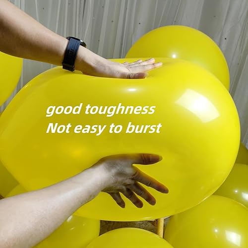 Miniatura 3 de Paquete de 90 globos amarillos de látex amarillo de 18 pulgadas para decoraciones de fiestas y eventos ZWZLIULIAN