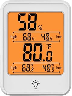 Higrómetro de termómetro digital Alta precisión Temperatura interior Medidor de humedad Clear Sensor electrónico para la oficina en casa ABS 80x59x23 mm (Blanco)