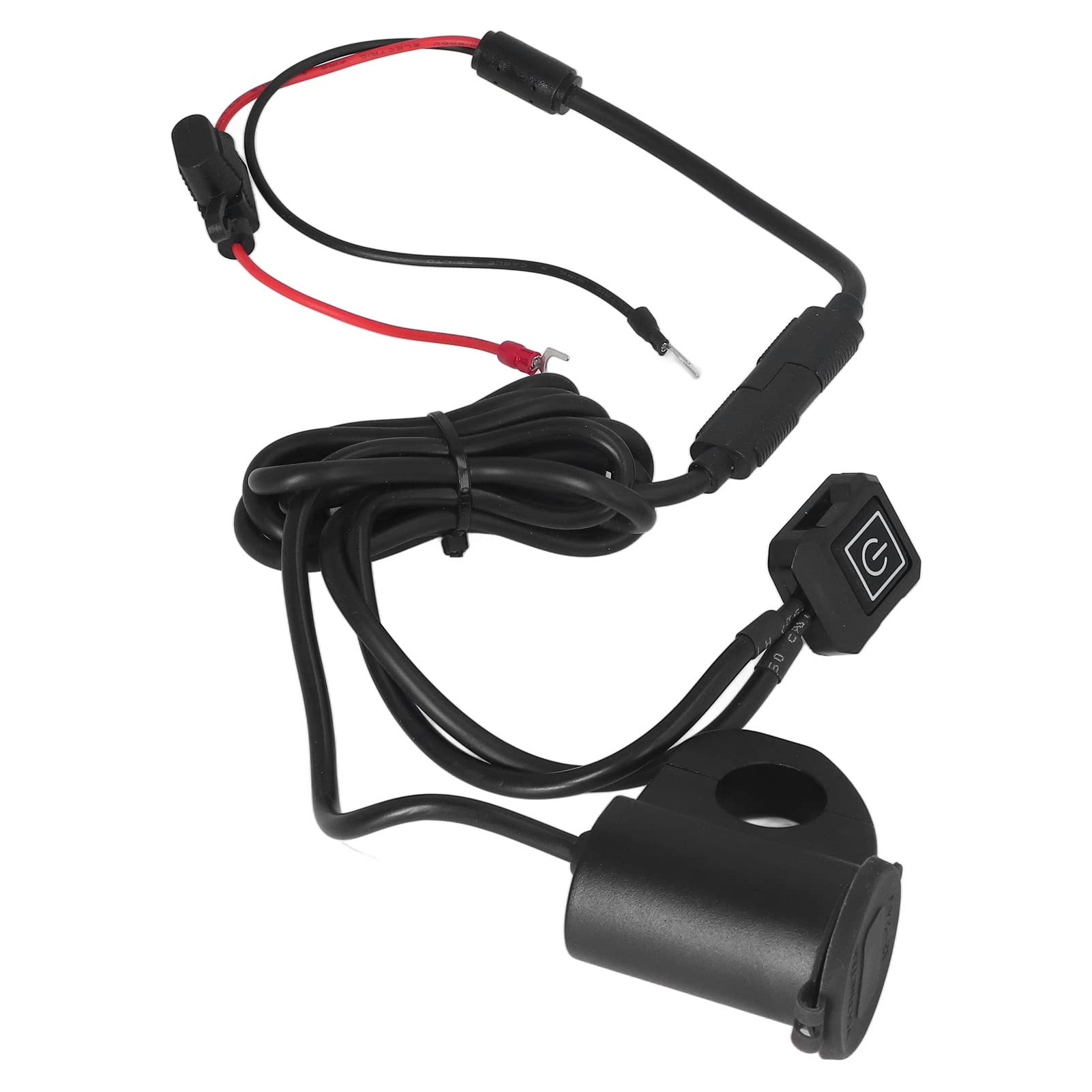 Motocyklowa ładowarka do telefonu Ładowarka ze stopu aluminium Rower elektryczny Cyfrowy wyświetlacz QC3.0 Podwójna ładowarka USB do telefonu Szybka ładowarka Czarna obudowa
