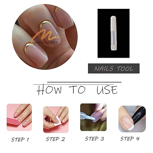 Miniatura 38 de MISUD Uñas postizas cuadradas cortas a presión, con pegamento brillante, uñas postizas de verano, uñas acrílicas coloridas con punta francesa, uñas