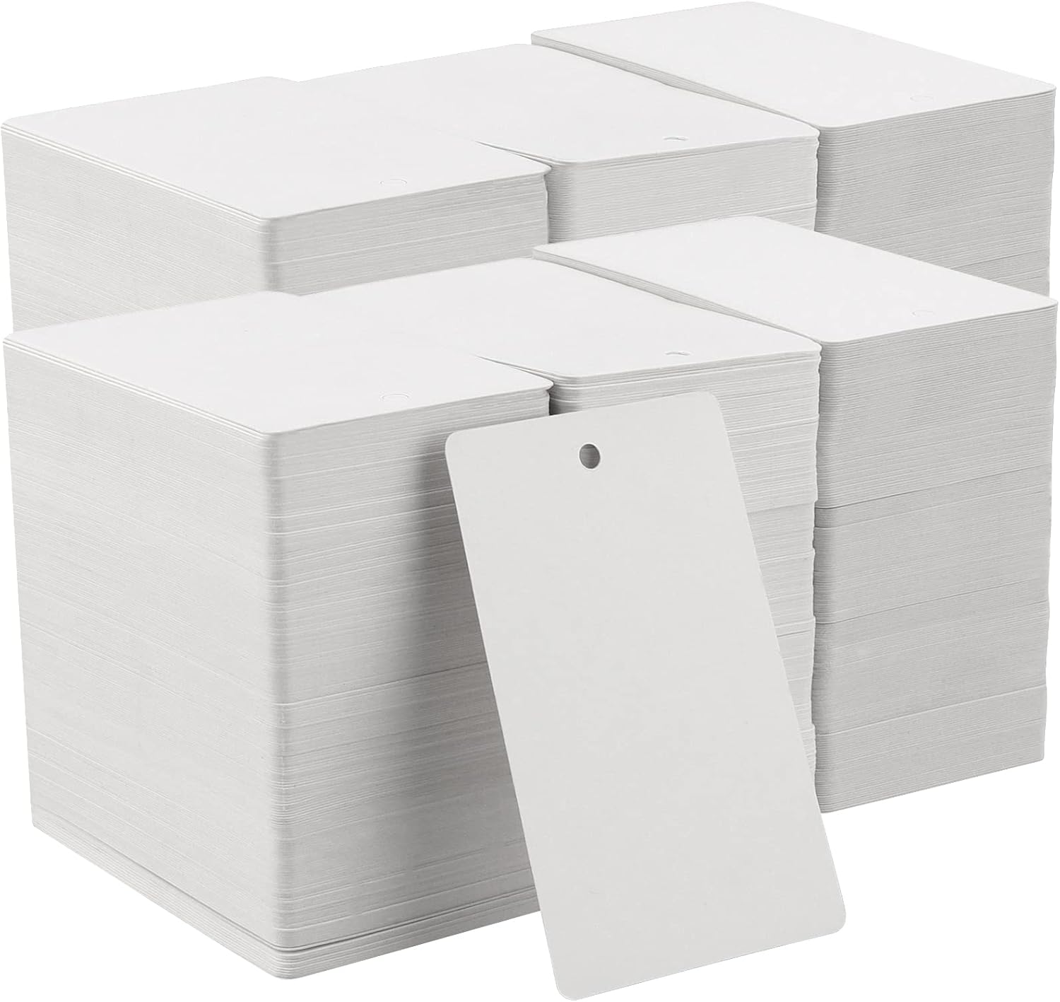 SINJEUN 3000 PCS 1.77 x 2.95 Inches White Merchandise Tag, Blank Paper Gift Tags, Hanging Garment Shipping Tags with Hole for Crafting