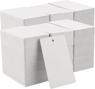 SINJEUN 3000 PCS 1.77 x 2.95 Inches White Merchandise Tag, Blank Paper Gift Tags, Hanging Garment Shipping Tags with Hole for Crafting