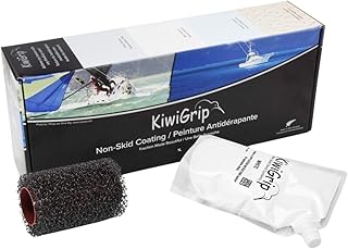 KiwiGrip Non-Skid Coating for Boats, Decks, Ramps or Steps - White, 1 Liter - Water-Based Acrylic for Wood, Fiberglass, Concrete, Metal - KG-1WP-R