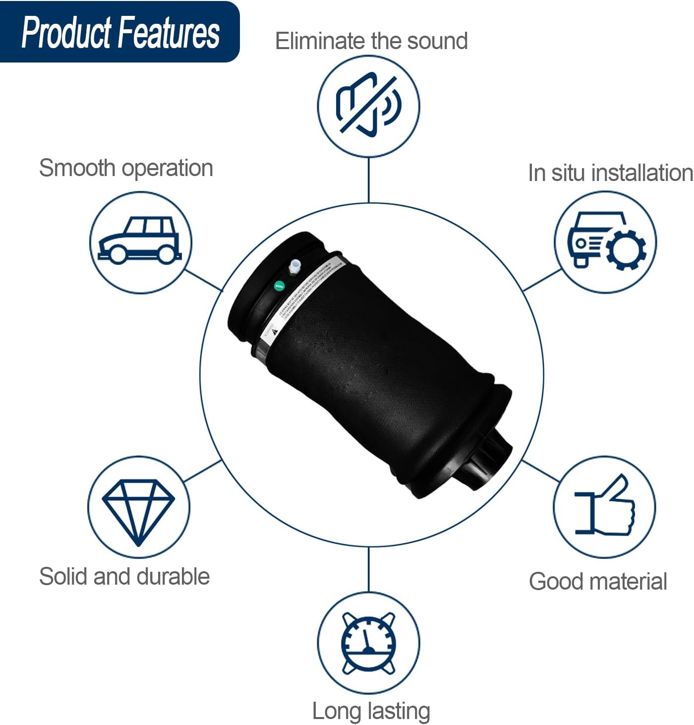 Pair Rear Air Spring Suspension Compatible with 2007-2019 Mercedes Benz W164 X164 GL320 GL350 GL450 GLE350 GLE450 AMG ML320 ML350 ML450 1643201025 1643200725 1663200325