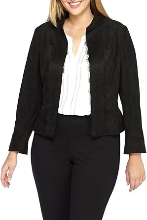 faux suede plus size jacket