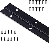 Vista 9 de 2 bisagras de piano resistentes de acero inoxidable de 24 x 1.2 pulgadas, bisagra continua negra para gabinetes, puertas, cajas de madera