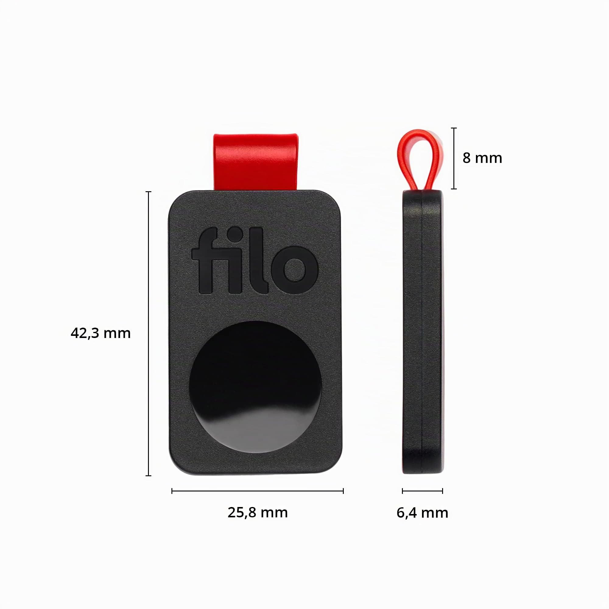 Filo Tag - Localizzatore Bluetooth - Trova Oggetti Compatibile con iOS e Android - 1Bianco+1Nero