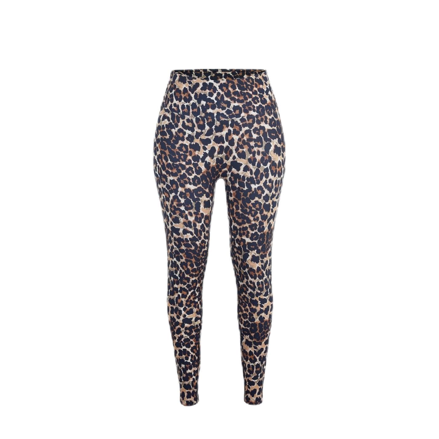 Miso Womens All Over Print Leggings Cotton Brown Leopard 12