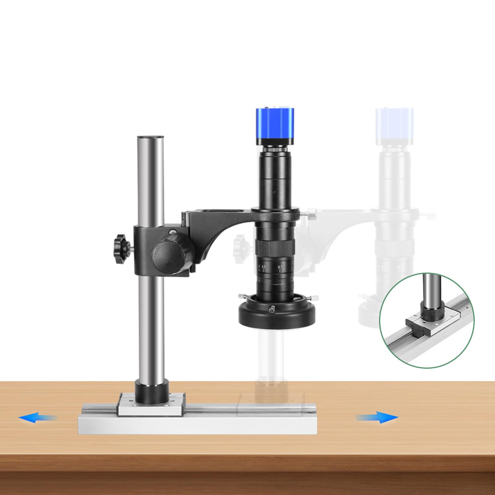 ViaGasaFamido Cámara de Microscopio Digital, Sensor de Vídeo CMOS de 24MP HD 1080P para Telescopio de Microscopio de Inspección de Visión Industrial (Enchufe de la UE)