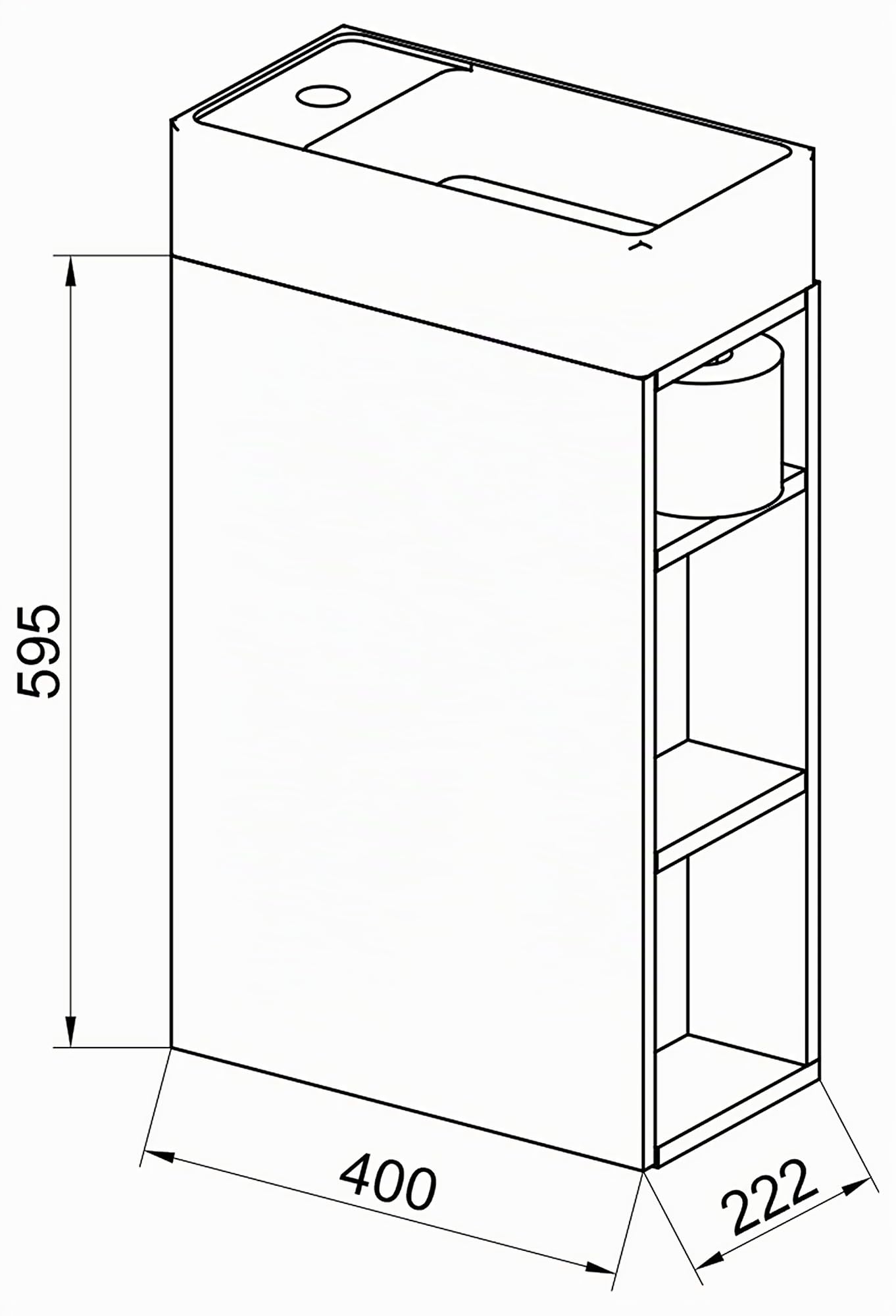VCM Conjunto de Muebles de baño de 2 Piezas WC de Invitados Lavabo de Invitados Lavabo pequeño Estrecho Lumia Antracita