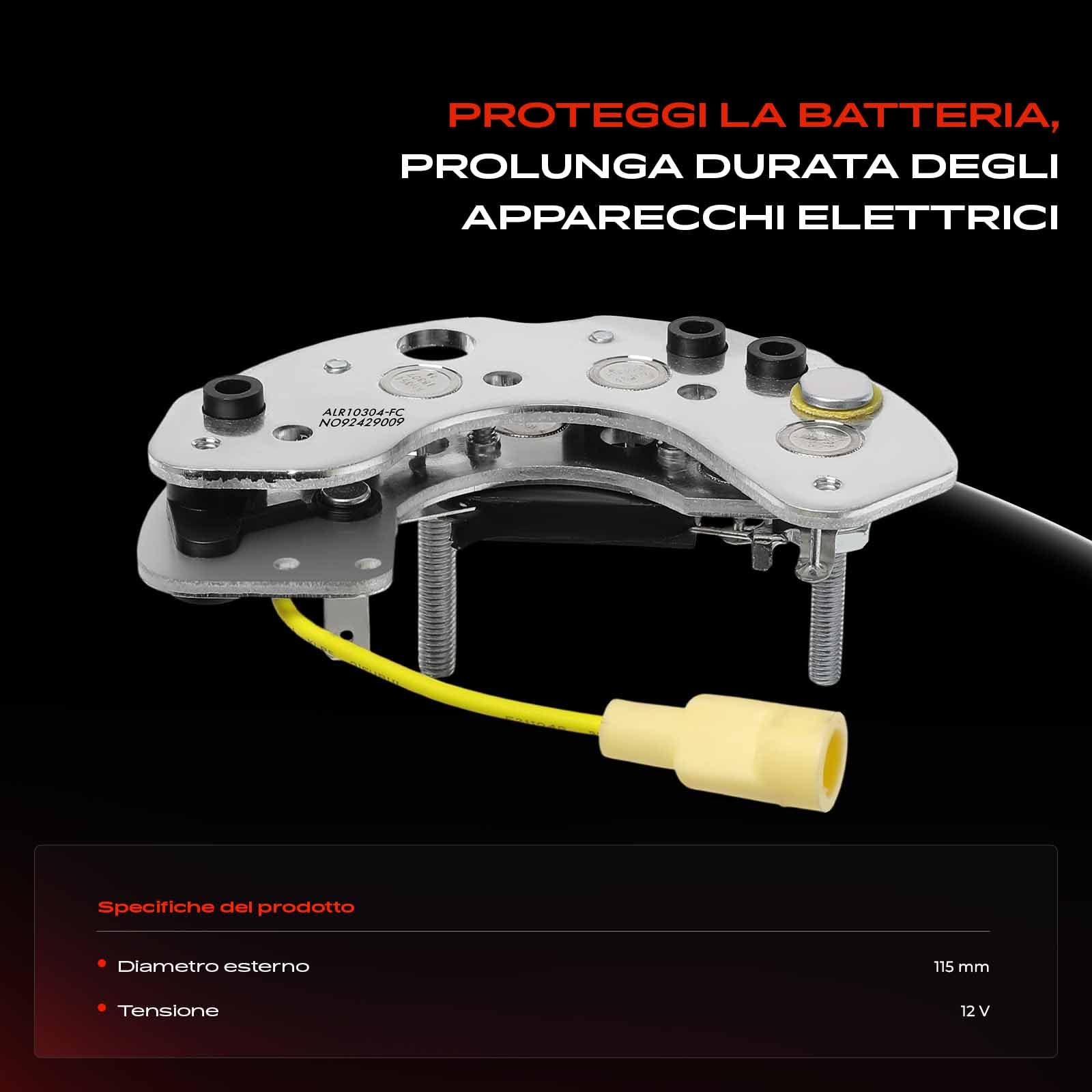 Frankberg Raddrizzatore per alternatore 12V 115mm 132718 | Compatibile con: Autobus di linea E, Pianale/telaio Transit E, Scatola di transito E