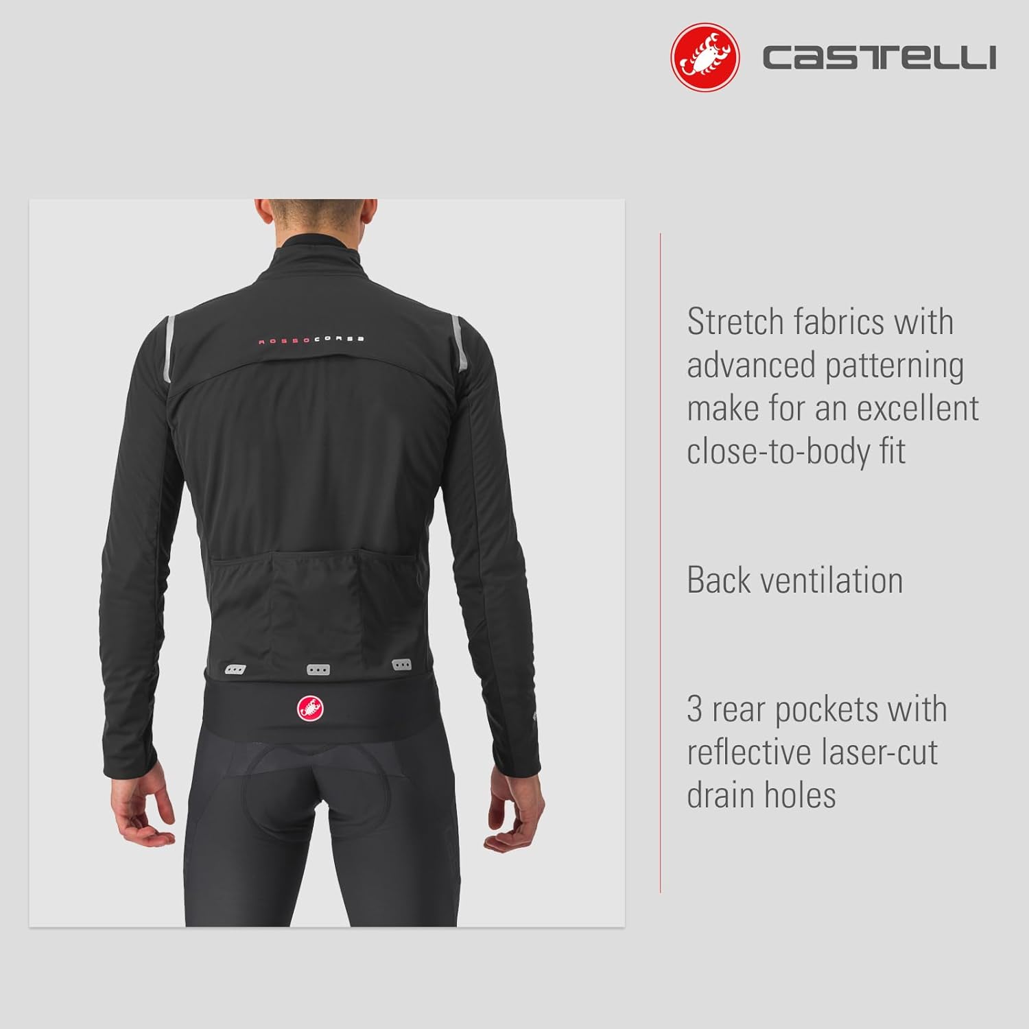 CASTELLI Mens Alpha Doppio RoS Jacket, Windproof, Water-Resistant Breathable Insulated Shell for Winter Biking, Race Cycling CASTELLI Mens Alpha Doppio RoS Jacket, Windproof, Water-Resistant Breathable Insulated Shell for Winter Biking, Race Cycling