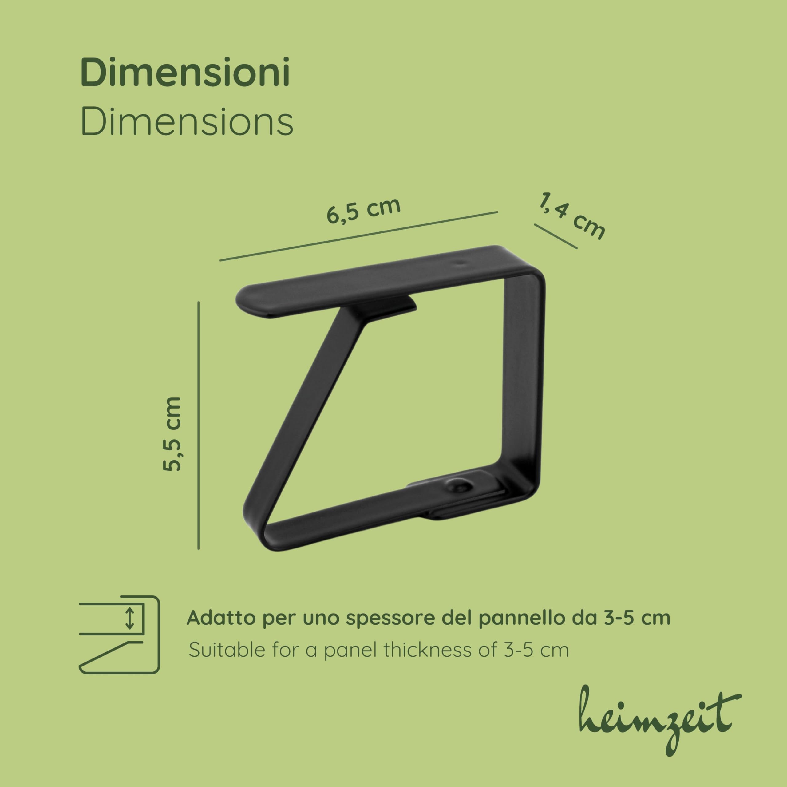 Ferma Tovaglia da Tavola in Acciaio Inossidabile di Alta qualità [6 Pezzi, 6,5 cm] Colore: Nero, Fermatovaglia per Esterni e Interni, Clip per Tavoli con Uno Spessore Massimo di3-5 cm