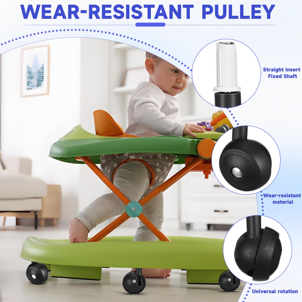 SEWACC 4pcs Baby Walker Replacement Wheels, Stroller Wheels Replacement - Image 4