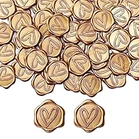 Mogokoyo Wachssiegel Selbstklebend 50 Stück Gold Umschlagaufkleber Wachssiegelstempel Sticker Siegelaufkleber für Hochzeit Geburtstag Party
