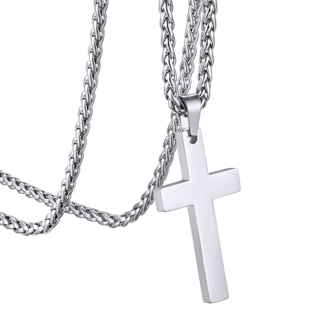 GOLDCHIC JEWELRY Cadena Cruz Religioso, Collar con Cruces para Mujeres Hombres, Grabados Personalizables, Incluye Caja de Regalo