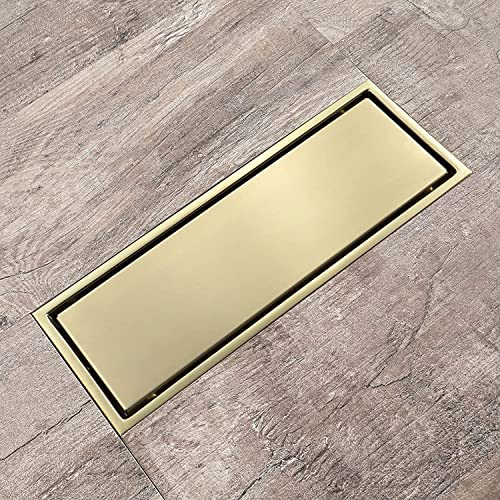 HPTHLY Desagüe De Suelo Lineal De Acero Inoxidable 304, 30 X 11 Cm, para Baño, Ducha, Inodoro, Desagües Antiolor, Inserto De Baldosas, Desagüe De Suelo De Du