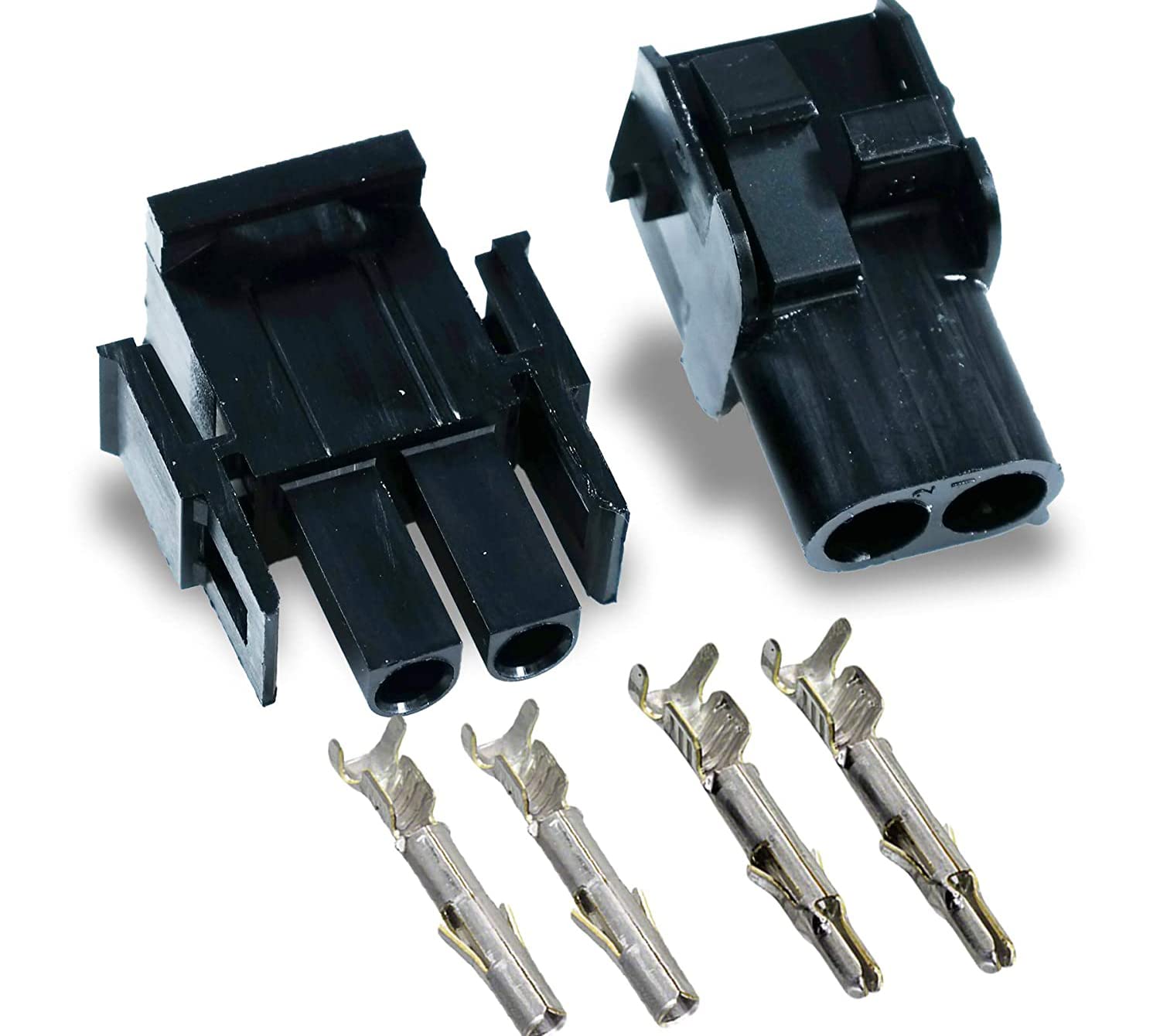 Molex (2-Pin) Black 11A~20A w/14-20 AWG, Wire Connector - 2.13mm, MLX™ (3 Match Set)