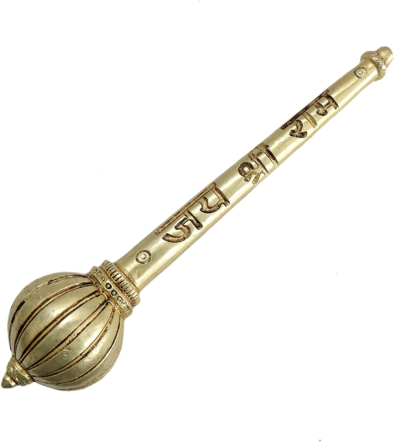 Brass Gada | Traditional Hanuman Mace for Pooja & Home Décor | 1.6 x 1.6 x 7.5 Inch | 490 Gram | 1 Pc