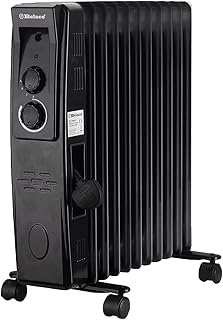 Belaco Oil Filled Radiators 11 Fins Portable Electric Heater Adjustable Thermostat Control 3 Heat Settings Portable Heater Overheat Protection 2000W Energy Efficient Heavy-Duty Castor