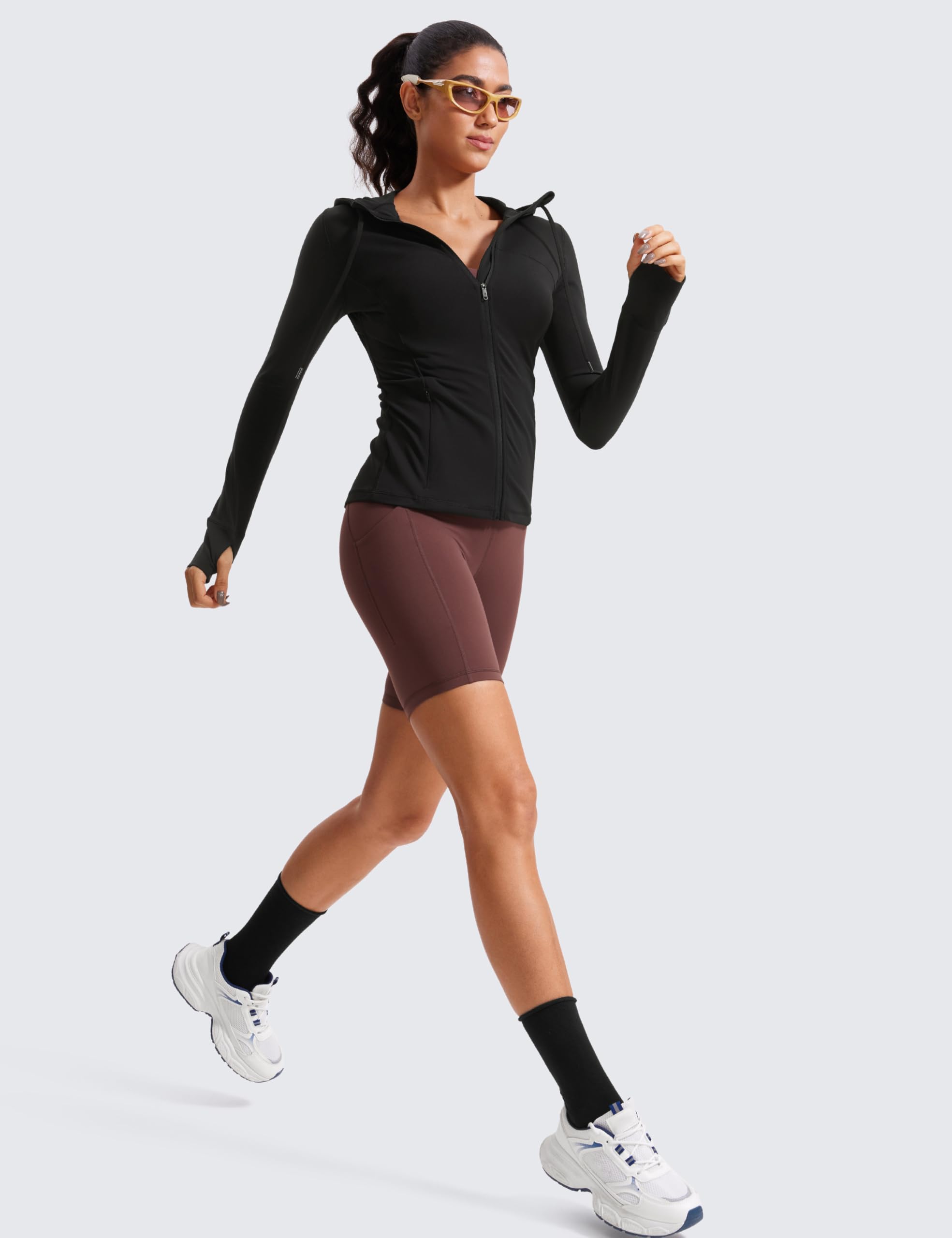 CRZ YOGA Veste d'entraînement à capuche zippée pour femme