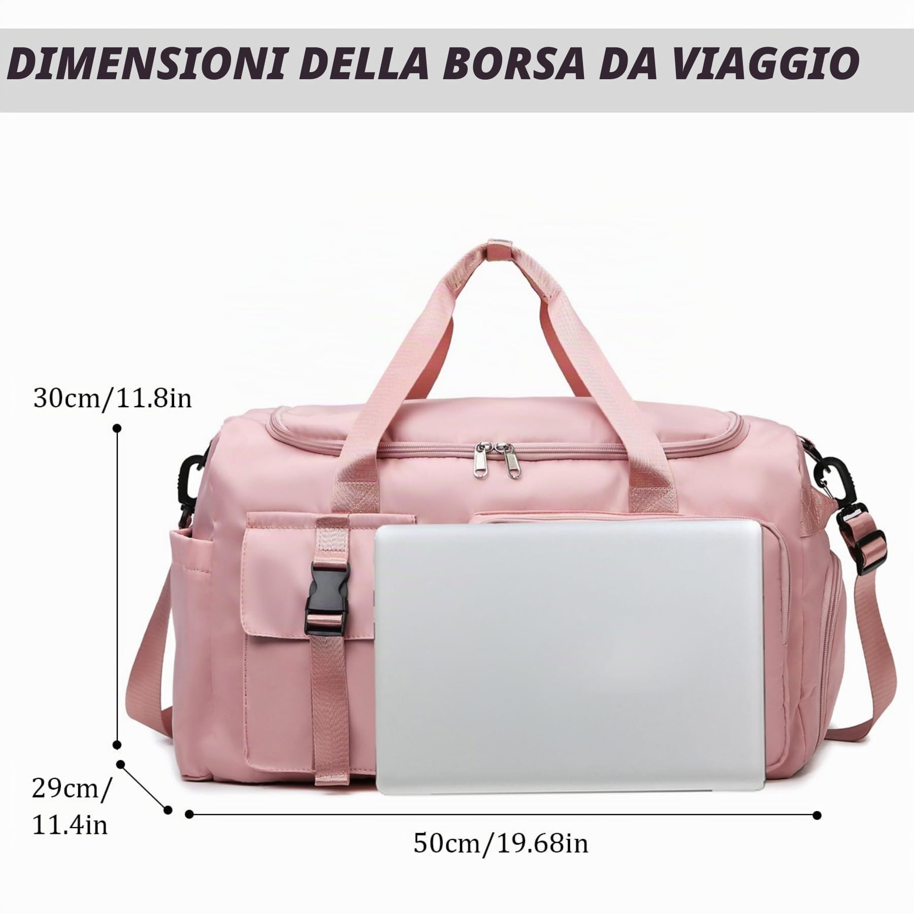 Suweir Borsa Palestra Donna Uomo Borsa Piscina 42L Zaino Palestra con Porta Scarpe e Tasca Umida Impermeabile Borsone Gym Duffel Bag da viaggio, per sport, fitness, il campeggio