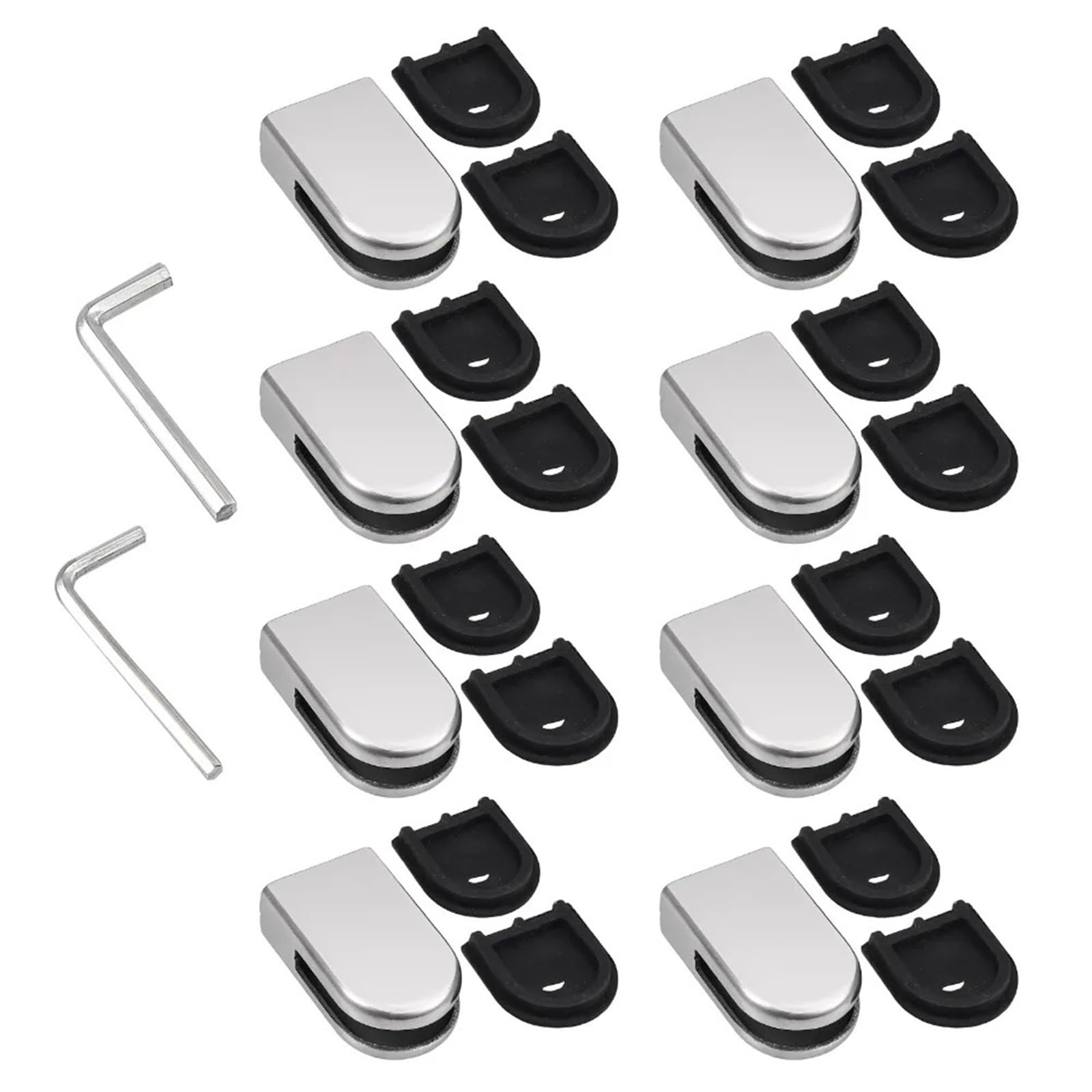 Abrazaderas de vidrio de acero inoxidable 304 con acabado premium plano