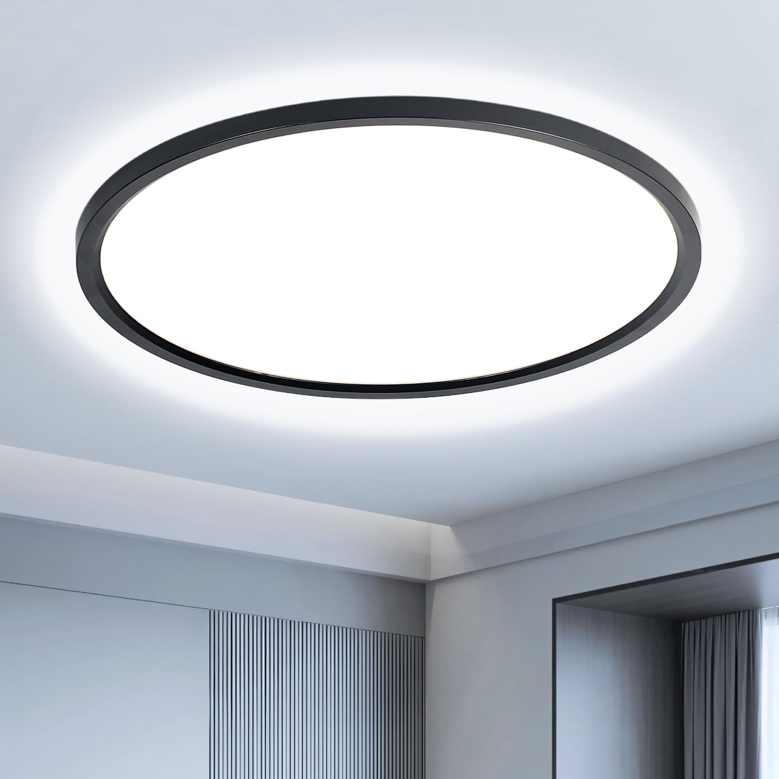 EASY EAGLE Plafon LED Techo, 50CM Superficie Panel Led 4000K, 52W Lámpara de Techo Moderna, Luz LED Techo Para Oficina Dormitorio Salon Cocina Comedor Balcón Baño, Redondo — view 12