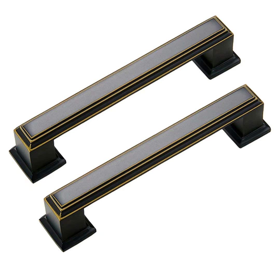 Fbshop(Tm) Hole Distance:96mm 2 Pcs Black Bronze Cabinet Hardware Drawer Handle Pull - (96Mm) Hole Centers - Dresser Drawer Handles Cabinet Handle Pulls Ht8931