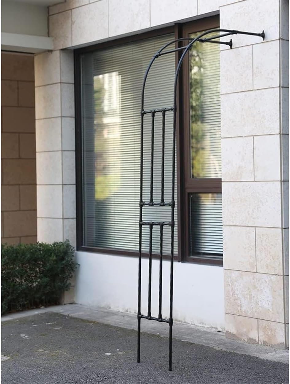 Arco da giardino per matrimonio, 2,4 m, supporto decorativo in metallo per prato, terrazza e cortile, bianco