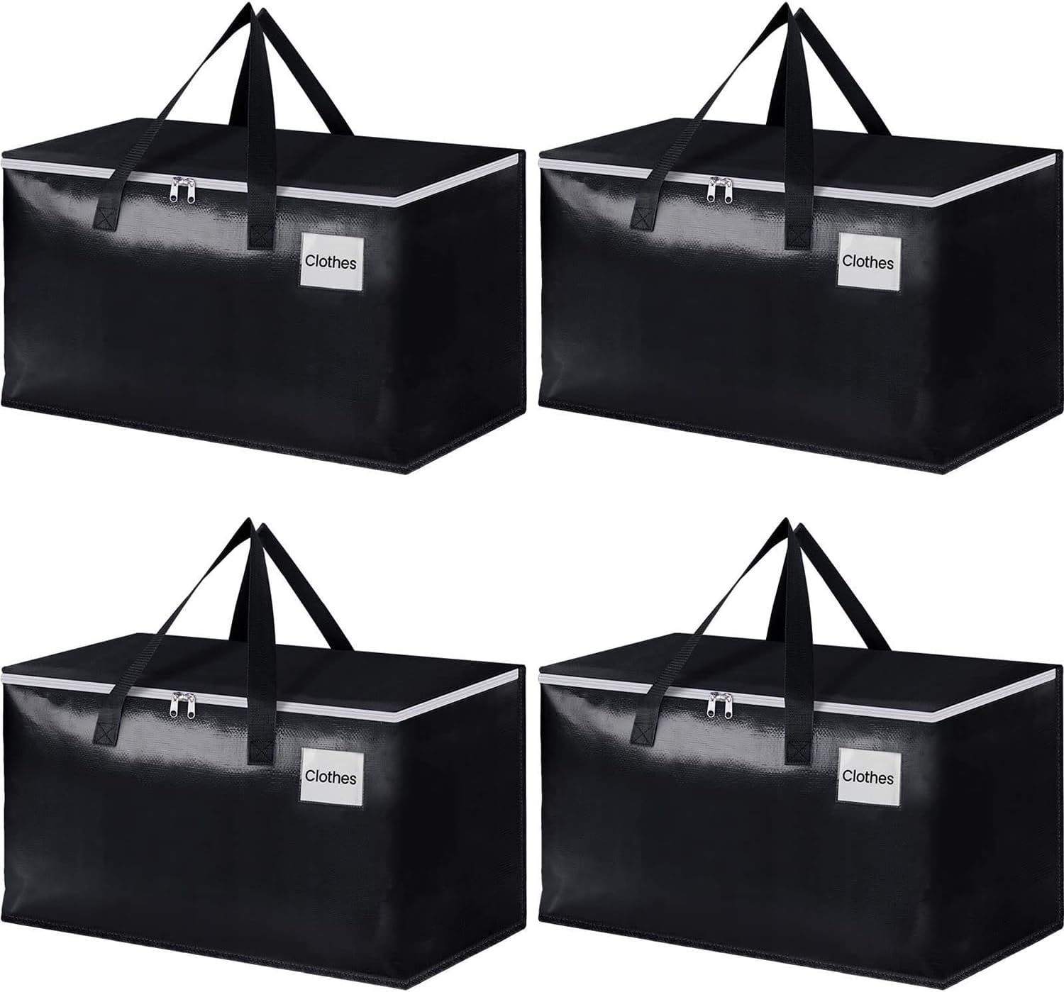 4 Pack Moving Bags, Large Heavy Duty Storage Bags, Moving Boxes with Tag Pockets, Zippers