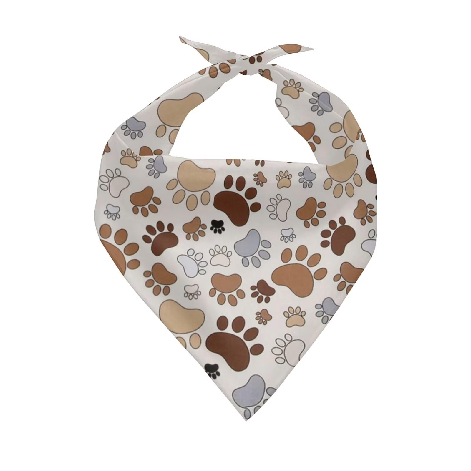 Howilath Cartoon Dog Paw Print Puppy Bandana, Washable Pet Kerchief & Scarf Accessories for Small to Large Dogs & Cats — image 1