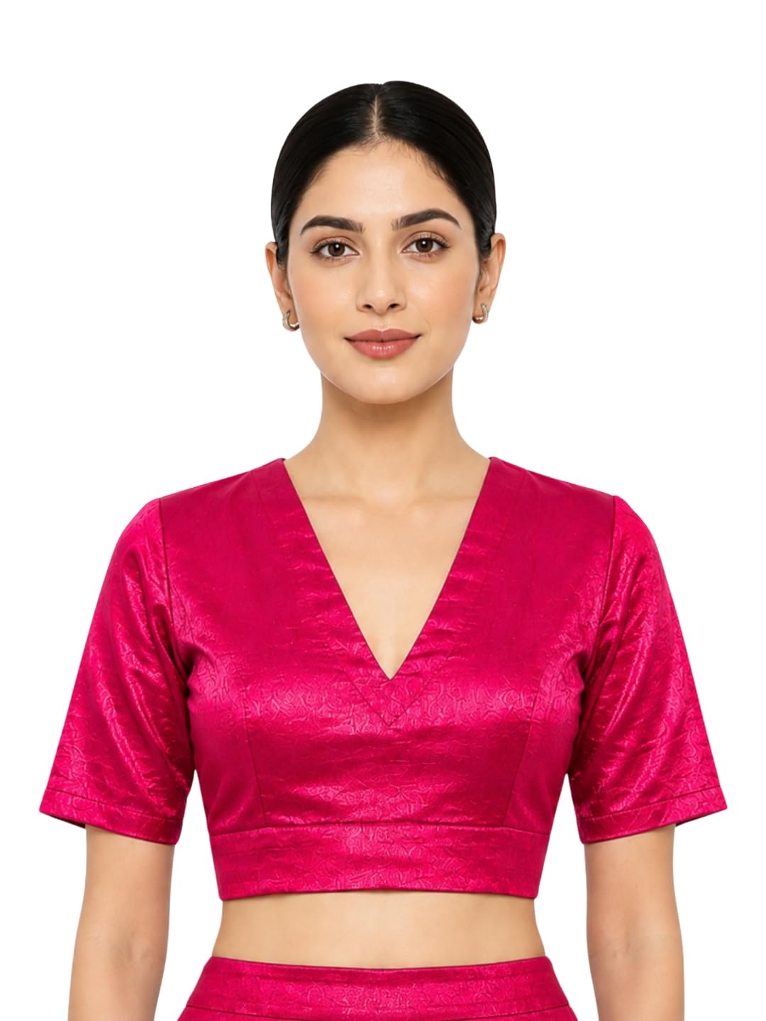 thevasa Women's Everyday Divine Depth V Neck Half Sleeves Blouse-picture-39