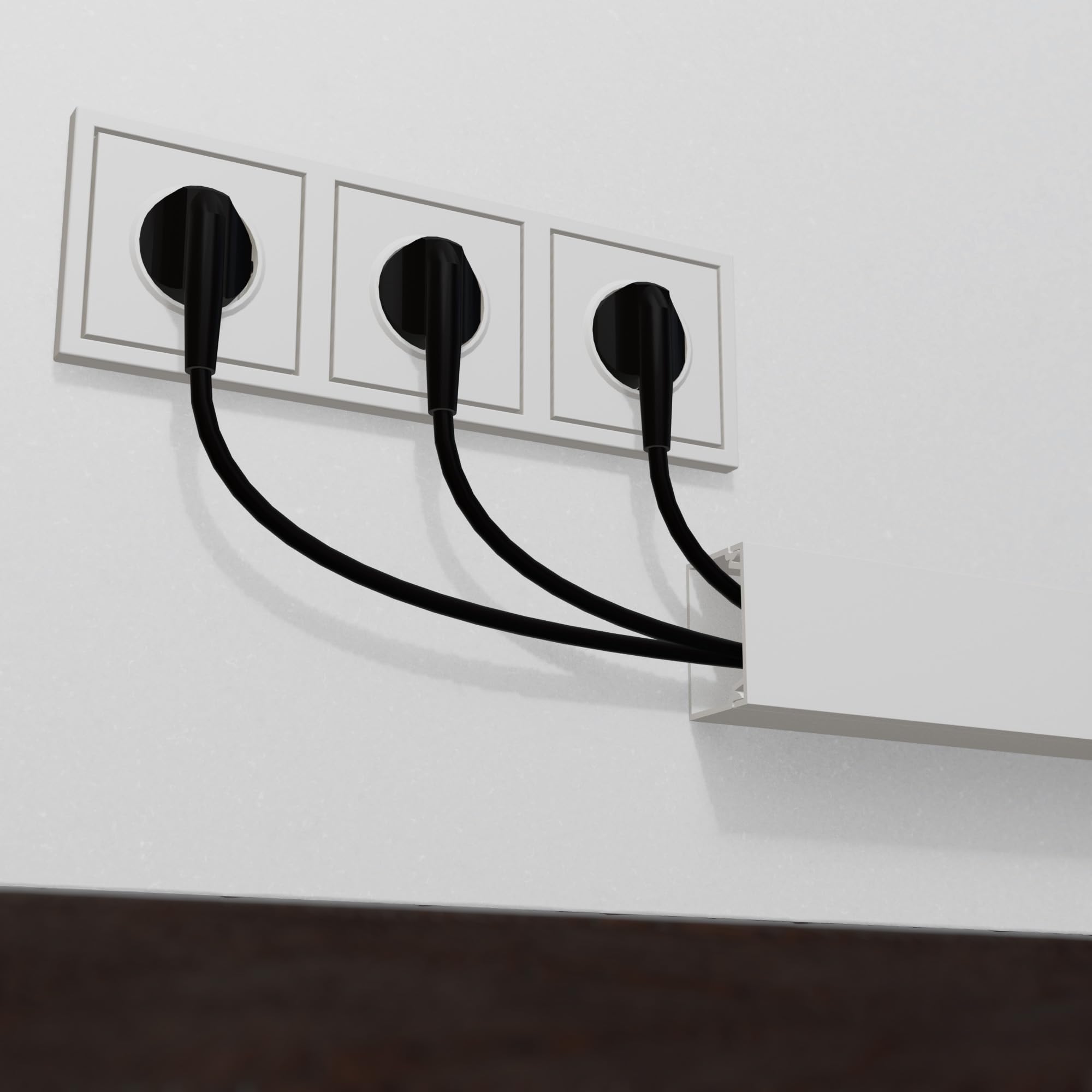 EDO Canaleta Eléctrica 120x60 mm Blanca 2 m – Tapa Abatible y Montaje con Tornillos – Canaleta para Cables de Pared – Organizador de Cables para Hogar, Oficina o TV